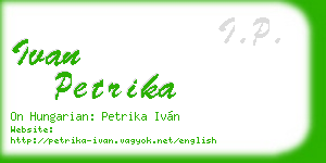 ivan petrika business card